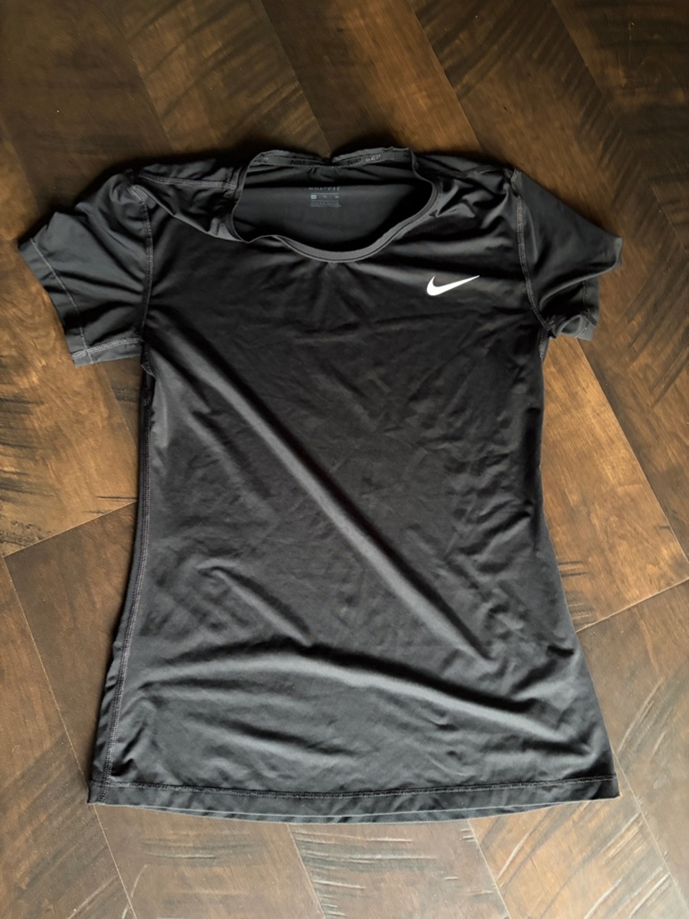 Nike Black Short Sleeve Dri-FIT Tee with White Swoosh